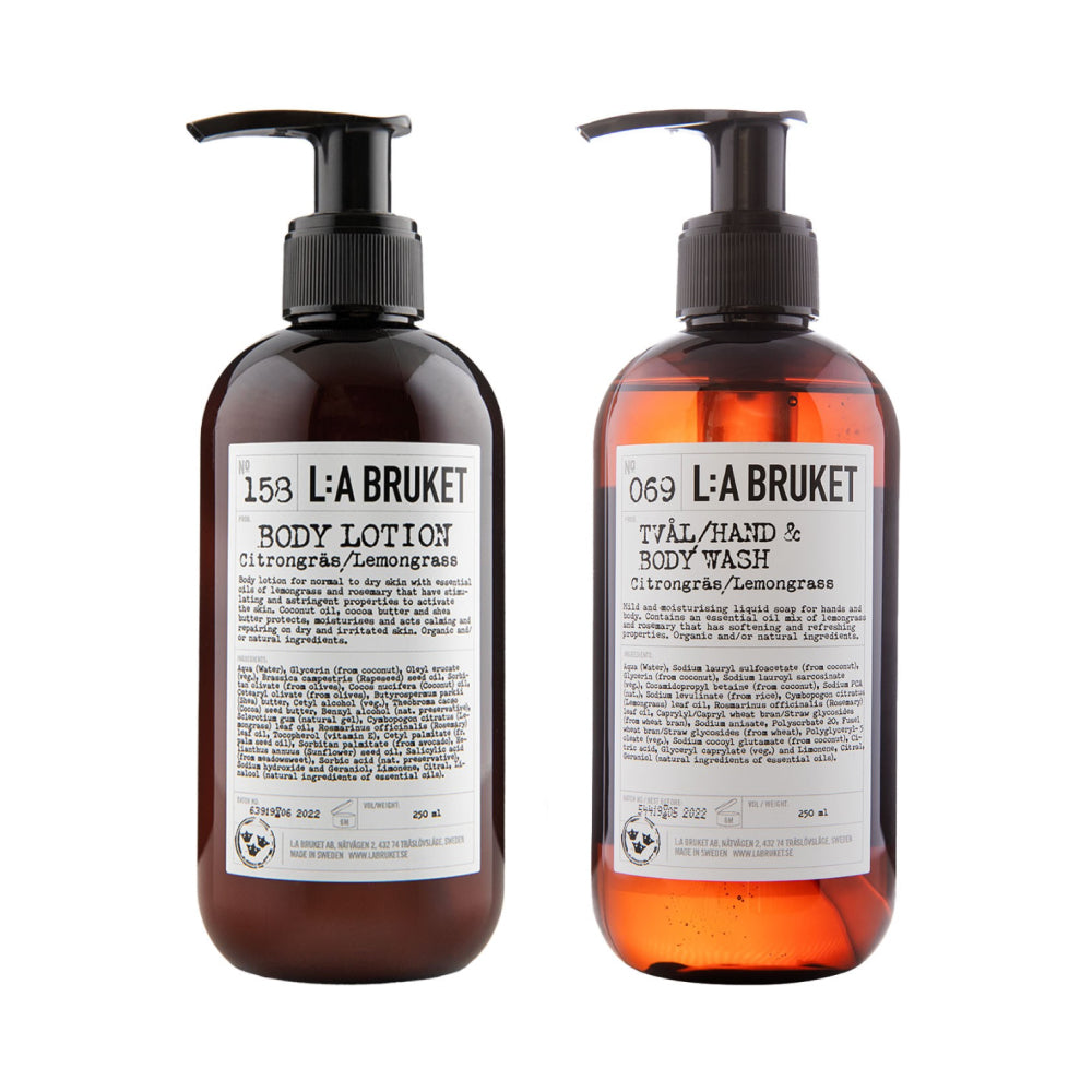 L:A Bruket 209 Duo-Kit Liquid Soap/Body Lotion Lemongrass