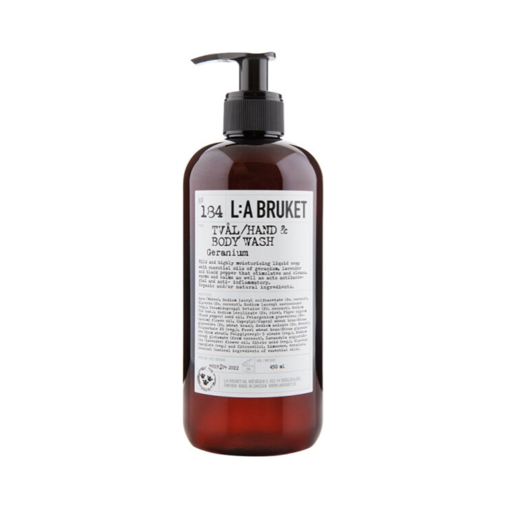 L:A Bruket 184 Hand & Body Wash Geranium