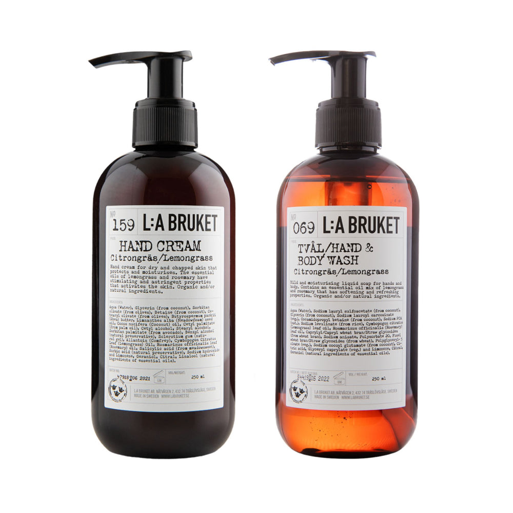 L:A Bruket 210 Duo-Kit Liquid Soap/Hand Cream Lemongrass
